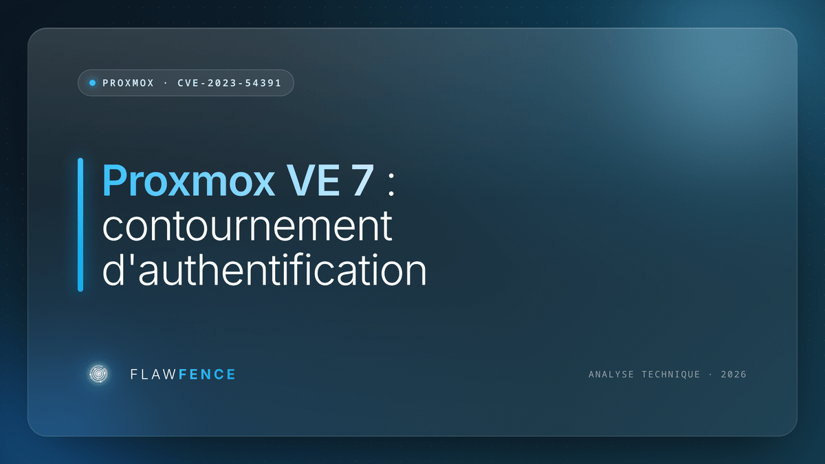 Proxmox VE 7 : contournement d'authentification (CVE-2023-54391)