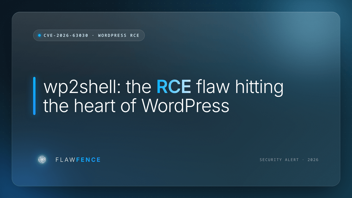 wp2shell (CVE-2026-63030): The Unauthenticated RCE Hitting the Heart of WordPress